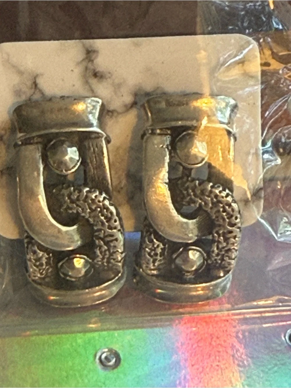 Sterling Silver Artesian Post Earrings - Picture 4 of 4